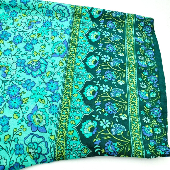 CUPCAKES AND CASHMERE Large Blue Floral Kimono Cardigan Swimwear Cover Up Boho - Picture 5 of 10